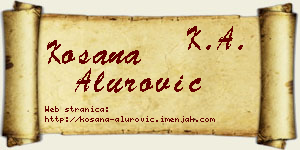 Kosana Alurović vizit kartica